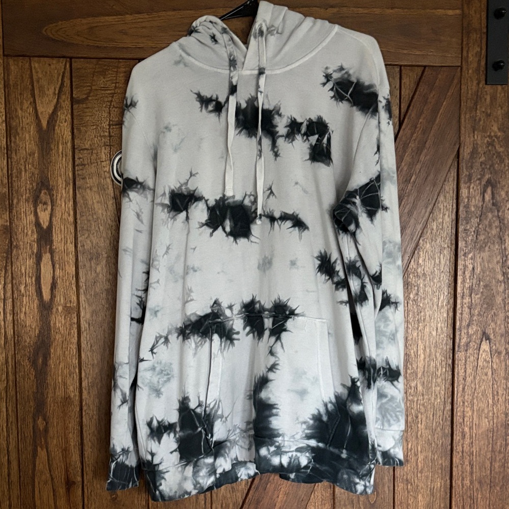 No Boundaries Black and White Tie-Dye Hoodie